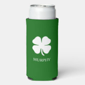 Personalized Green Four Leaf Clover Irish  スリム缶クーラー (Seltzer裏面)