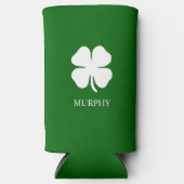Personalized Green Four Leaf Clover Irish  スリム缶クーラー (正面)