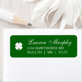 Personalized Green Four Leaf Clover Irish  ラベル (インサイチュ)
