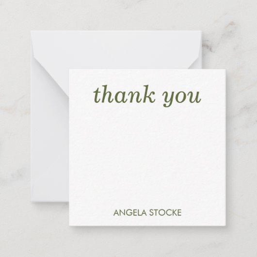 Personalized Green Gingham ノートカード (正面)