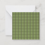 Personalized Green Gingham ノートカード (裏面)