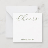 Personalized Green Gingham ノートカード (正面)