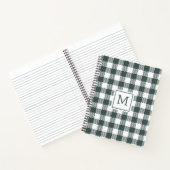 Personalized Green Gingham Plaid Monogram  ノートブック (内部)
