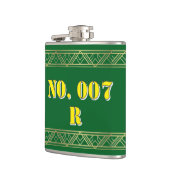 Personalized Green & Gold Art Deco Custom Text Vin フラスク (左)