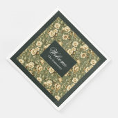 Personalized Green Gold Napkins Modern Elegant (コーナー)