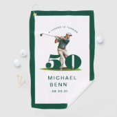 Personalized Green Golf 50th Birthday ゴルフタオル (インサイチュ)