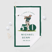 Personalized Green Golf 50th Birthday ゴルフタオル (インサイチュ)