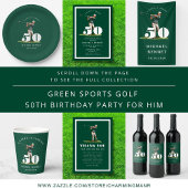 Personalized Green Golf 50th Birthday ビールラベル