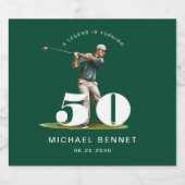 Personalized Green Golf 50th Birthday ビールラベル (シングルラベル)