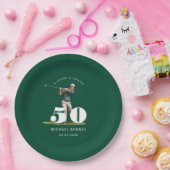 Personalized Green Golf 50th Birthday ペーパープレート (パーティー)