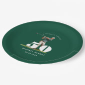 Personalized Green Golf 50th Birthday ペーパープレート (アングル)