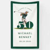 Personalized Green Golf 50th Birthday  横断幕 (縦)