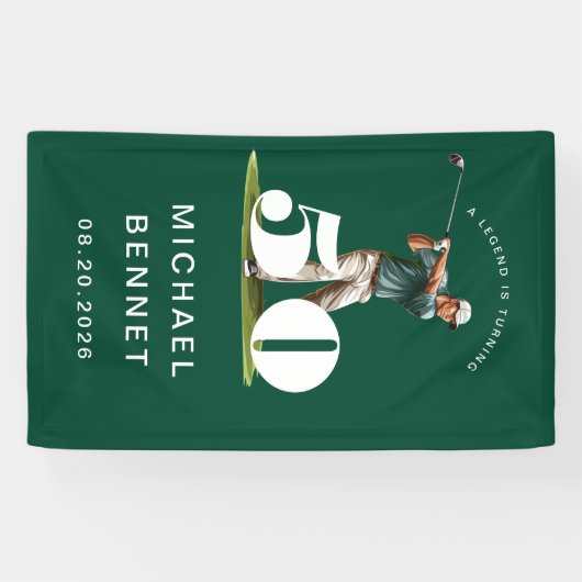 Personalized Green Golf 50th Birthday 横断幕 (横)