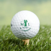 Personalized Green Golfer Man Name ゴルフボール (インサイチュ 木)
