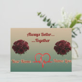 Personalized  Green Heart&Bouquet-valentine's card シーズンカード (スタンド正面)