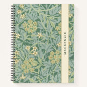 Personalized Green Jasmine Floral Pattern ノートブック (正面)