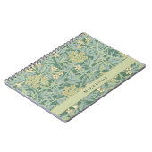 Personalized Green Jasmine Floral Pattern ノートブック (左側)