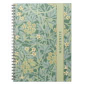 Personalized Green Jasmine Floral Pattern ノートブック (正面)