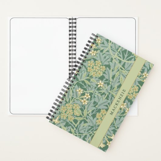 Personalized Green Jasmine Floral Pattern ノートブック (内側)