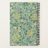 Personalized Green Jasmine Floral Pattern ノートブック (裏面)
