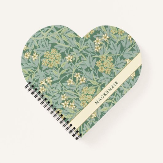 Personalized Green Jasmine Floral Pattern ノートブック (正面)