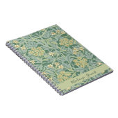 Personalized Green Jasmine Floral Pattern ノートブック (右側)