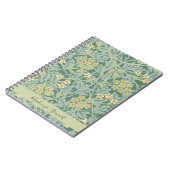 Personalized Green Jasmine Floral Pattern ノートブック (左側)