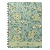 Personalized Green Jasmine Floral Pattern ノートブック (正面)