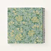 Personalized Green Jasmine Floral Pattern ノートブック (裏面)