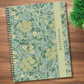 Personalized Green Jasmine Floral Pattern ノートブック