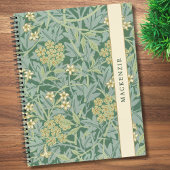 Personalized Green Jasmine Floral Pattern ノートブック