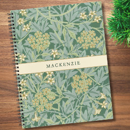 Personalized Green Jasmine Floral Pattern ノートブック