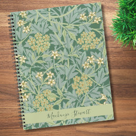 Personalized Green Jasmine Floral Pattern ノートブック