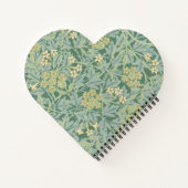 Personalized Green Jasmine Floral Pattern ノートブック (裏面)