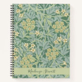 Personalized Green Jasmine Floral Pattern ノートブック (正面)