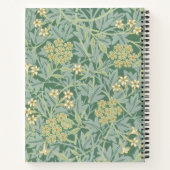 Personalized Green Jasmine Floral Pattern ノートブック (裏面)