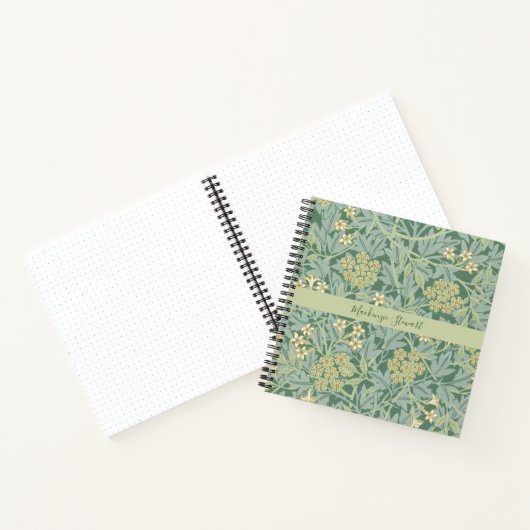 Personalized Green Jasmine Floral Pattern ノートブック (内部)