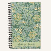 Personalized Green Jasmine Floral Pattern ノートブック (正面)