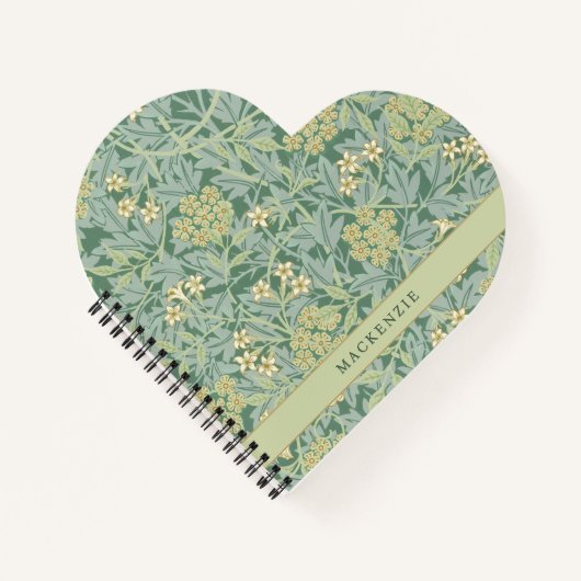 Personalized Green Jasmine Floral Pattern ノートブック (正面)