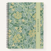 Personalized Green Jasmine Floral Pattern ノートブック (正面)