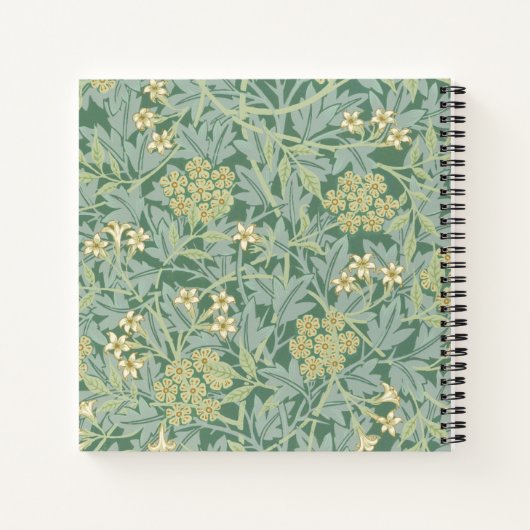 Personalized Green Jasmine Floral Pattern ノートブック (裏面)