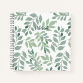 Personalized Green Leaf Spiral Notebook ノートブック (正面)