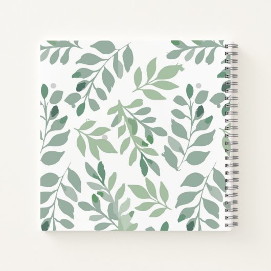 Personalized Green Leaf Spiral Notebook ノートブック (裏面)