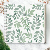 Personalized Green Leaf Spiral Notebook ノートブック
