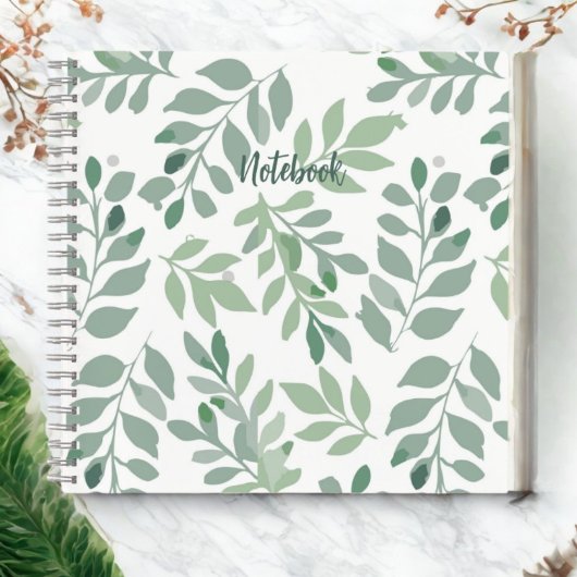 Personalized Green Leaf Spiral Notebook ノートブック