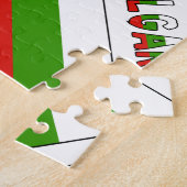 Personalized Green Name Bulgaria Flag Tiled ジグソーパズル (側面)