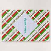 Personalized Green Name Bulgaria Flag Tiled ジグソーパズル (横)