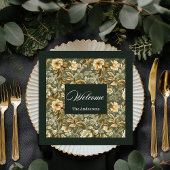 Personalized Green Napkins Elegant Floral Touch