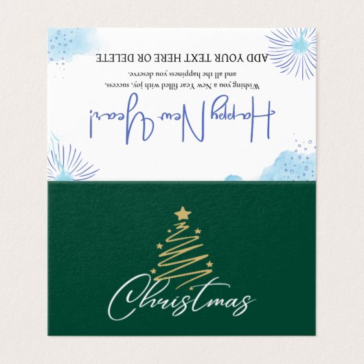 Personalized Green New Year Celebration Cards (外部フラット)