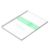 Personalized Green Poka Dots ノートブック (左側)
